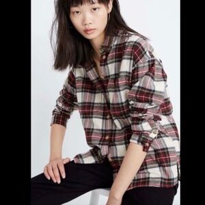 Madewell Tartan Plaid Flannel Shirt, XL